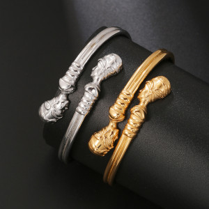 Stainless Steel Egyptian Pharaoh Open Bracelet