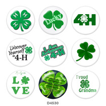 20MM Clover Print glass snaps buttons