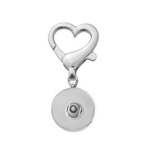 Peach heart shaped lobster clasp metal Key chain fit 20MM Snaps button jewelry wholesale