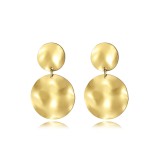 Stainless steel circular splicing earrings