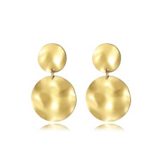 Stainless steel circular splicing earrings