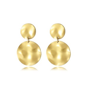 Stainless steel circular splicing earrings