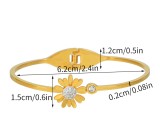 Stainless steel small daisy diamond bracelet