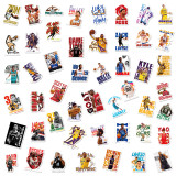 50 NBA Character Text Stickers for American Basketball Stars Collection Computer Phone Car Cover Personalized Waterproof Stickers