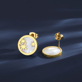 Stainless steel shell earrings