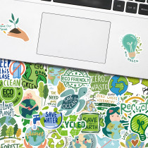 50 English environmental protection stickers to protect the environment, green ecology, cross-border graffiti, waterproof stickers, luggage stickers