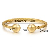 Stainless steel ball twill wire rope opening adjustable bracelet