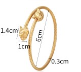 Stainless steel wolf head steel wire opening adjustable bracelet