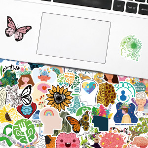 50 pieces of mental health stickers, new health knowledge, psychological education stickers, luggage, helmet, refrigerator, waterproof stickers