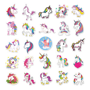 50 Unicorn All ages Waterproof Stickers Cute Rainbow Horse Mixed Graffiti Luggage Case Notebook Decal