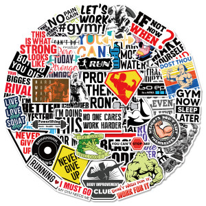 50 text stickers for gym incentive culture stickers, Taekwondo hall walls, gym decoration, waterproof stickers