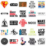 50 text stickers for gym incentive culture stickers, Taekwondo hall walls, gym decoration, waterproof stickers