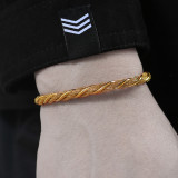 Stainless steel wire rope wrapped with adjustable opening bracelet