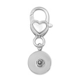 Peach heart shaped lobster clasp metal Key chain fit 20MM Snaps button jewelry wholesale