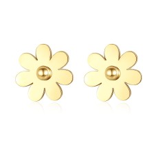 Gold stainless steel flower earrings