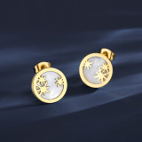 Stainless steel shell earrings