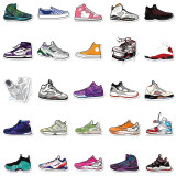 50 pieces of sneaker culture stickers, non repeating trendy brand sneakers, men's and women's hip-hop guitar skateboard, computer helmet waterproof stickers