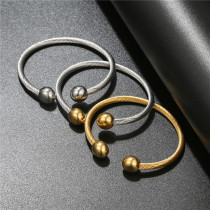 Stainless steel ball twill wire rope opening adjustable bracelet