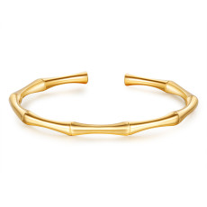 Stainless steel bamboo joint opening adjustable bracelet