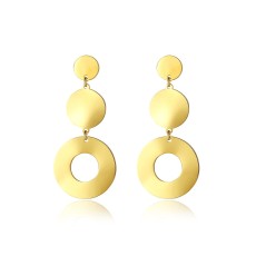 Stainless steel circular splicing earrings