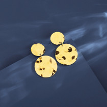 Stainless steel circular splicing earrings
