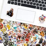 50 NBA Character Text Stickers for American Basketball Stars Collection Computer Phone Car Cover Personalized Waterproof Stickers