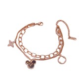Stainless Steel Cartoon Four Leaf Grass Bracelet