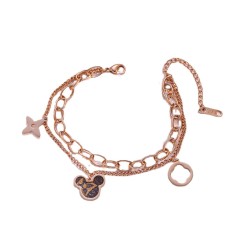 Stainless Steel Cartoon Four Leaf Grass Bracelet