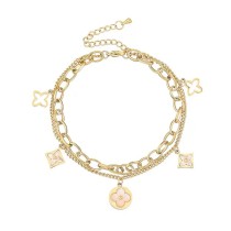 Stainless steel clover shell bracelet