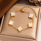 Stainless steel clover lucky bracelet