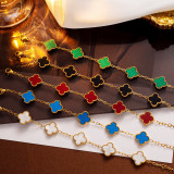 Stainless steel clover lucky bracelet
