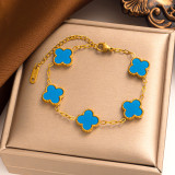 Stainless steel clover lucky bracelet