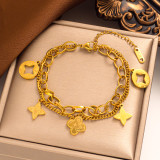 Stainless steel clover  bracelet