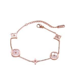 Stainless steel clover shell bracelet