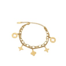 Stainless steel clover  bracelet