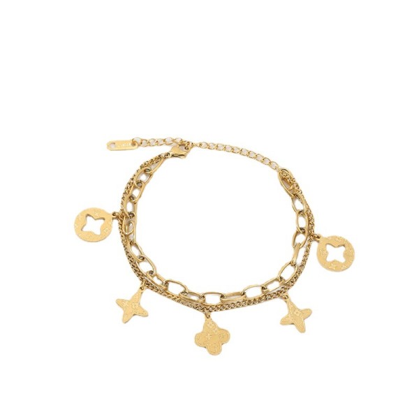 Stainless steel clover  bracelet