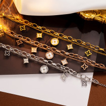 Stainless steel clover shell bracelet