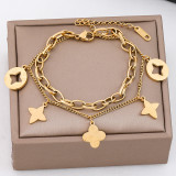 Stainless steel clover  bracelet
