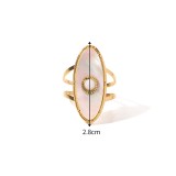 Stainless steel natural stone gemstone opening ring