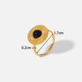 Stainless steel natural stone gemstone opening ring