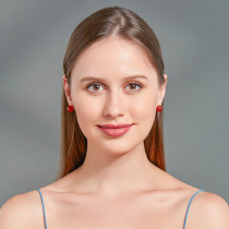 10MM Stainless steel natural stone earrings