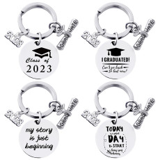 28 style stainless steel round 2023 Season of graduation gift metal keychain