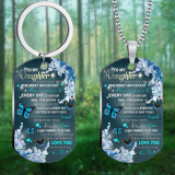 Stainless steel color printed military brand Mother's Day Father's Day To My Son necklace keychain set
