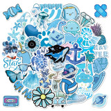 50 blue small fresh ins graffiti stickers VSCO blue ocean breeze small fresh insulation cup waterproof stickers