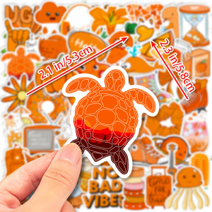 50 orange small fresh ins graffiti stickers suitcase laptop phone sticker VSCO orange sea waterproof sticker