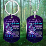 Stainless steel color printed military brand Mother's Day Father's Day To My Son necklace keychain set
