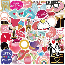 52 Wedding Party Decoration Graffiti Stickers Guitar Notes Luggage DIY Waterproof Stickers