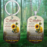 Stainless steel color printed military brand Mother's Day Father's Day To My Son necklace keychain set