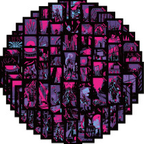 72 pieces of dark tarot graffiti stickers decorated guitar notes suitcase DIY waterproof stickers