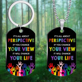 Stainless steel color printed military brand Mother's Day Father's Day To My Son necklace keychain set